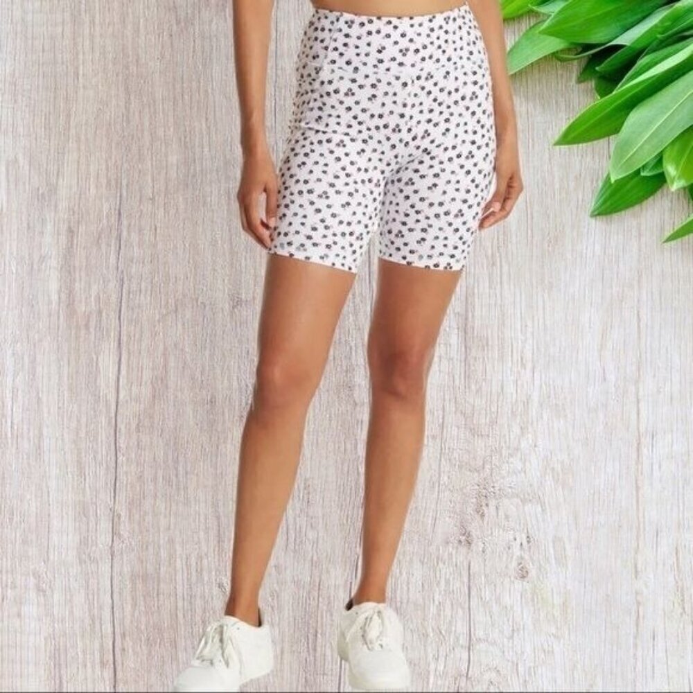 X by Gottex Active Biker Shorts in Polka Flower XS